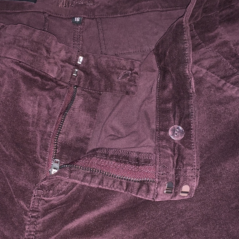 Kut from the Kloth Velveteen trouser velvet purple plum pants size 16 - Picture 8 of 16